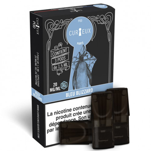 X3 Cartouches Bleu Blizzard pour CURIEUXPOD
 Taux de nicotine-20mg